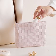 Product ID: JW5332 
 Material: PU 
 Color: Pink, White 
 Size: 
 Small   4.7x4.5 inch (12x11.5cm) 
 Medium 7x5.5 inch (18x14cm) Lipstick Storage, Mini Lipstick, Mini Coin Purse, Leather Organization, Money Organization, Storage Pouch, Small Storage, Purse Pouch, Bag Organization