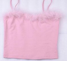 Cute and sexy fluffy fur crop top cami top Feather Crop Top, Lace Vest Top, Vest Style Women, Lace Tube Top, Cotton Camisole, Lace Vest, Strap Crop Top, Spaghetti Strap Tank Top, Strappy Top