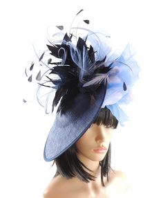 Spring Summer Hat & Fascinator Collection Royal Blue & Navy Feather and Silk Fascinator Hat Gorgeous trimmed feathers surround large silk rose with a saucer sinamay base Base measures about 12 inches wide With matching navy headband Unsure about colour? We send can send free colour samples anywhere in the world. Simply email us with colours and address. Samples can take a week to 10 days so be sure to ask early. Due to the size this needs to be shipped UPS outside of the UK Blue Summer Fascinator Hat, Spring Blue Fascinator For Garden Party, Blue Spring Fascinator For Garden Party, Light Blue Headpiece For Royal Ascot Party, Blue Summer Wedding Costume Hats And Headpieces, Blue Costume Hats And Headpieces For Summer Wedding, Blue Fascinator For Royal Ascot Garden Party, Blue Fascinator For Garden Party And Royal Ascot, Blue Fascinator For Garden Party At Royal Ascot