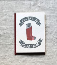 Funny Love Card or Valentine Card: Take My Breath Away by onesharpenedpencil on Etsy, $4.50 Daily Doodle, Funny Love Cards, Cute Puns, My Funny Valentine, Take My Breath, Love Days, Lovey Dovey, Mom Gifts, Valentine Day Love