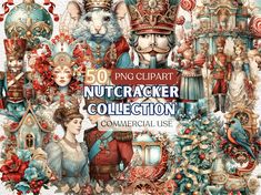 the nutcrackerr collection is featured in this digital clip art set, which includes christmas