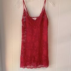 Nwot Victoria’s Secret One Piece Negligee Perfect Red Size Medium, But Very Stretchy And Forgiving Will Fit A Size 10 And Curvy Body Types Adjustable Straps It Lands At The Very Top Of The Thighs Victoria's Secret Lace Sleeveless Camisole, Red Spaghetti Straps Camisole For Sleep, Red V-neck Camisole For Sleep, Red Fitted Lace Camisole, Fitted Lace Red Camisole, Red Lace Trim Sleepwear For Summer, Red Fitted Camisole Sleepwear, Red Sheer Sleepwear For Summer, Red Sleeveless Lace Sleepwear