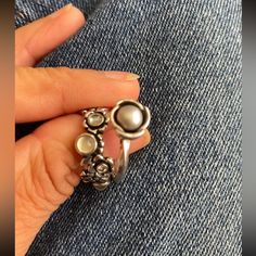 Two Beautiful Rings Retired Excellent Condition Serenity Size 50/ 5 Wish Size 6 / 52 Elegant Nickel-free Stackable Rings For Anniversary, Elegant Nickel-free Flower Ring, Jewelry Pandora, Pandora Ring, Pandora Rings, Pandora Silver, Ring Color, Pandora Jewelry, Womens Jewelry Rings