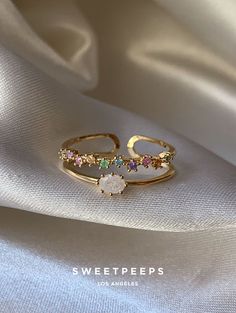 Matching Couple Rings, Rainbow Ring, Dainty Rings, Moon And Star Ring, Rainbow Rings, Dainty Gold Necklace, Jewelry Lookbook, Silver Jewelry Pendant, Gold Dipped