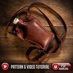 Leather Costrel Pattern - Medieval / Fantasy | Dark Horse Workshop Leather Canteen, Orc Warrior, Leatherworking Tools, Leather Patterns, Leather Flask, Market Square, Drinking Vessels, Leather Gear, Pouch Pattern