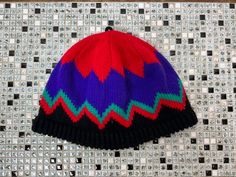 "Vintage 90's 80's Knit winter hat | Vintage Red Purple Green beanie hat | Unisex Condition: Good Vintage Condition Tag says: N/A All items are vintage and previously owned/worn. We try to include all \"imperfections\" in the photos. Thanks for your support!" Retro Winter Beanie, Retro Winter Hat One Size, Retro One-size Crochet Hat For Winter, Retro Crochet Hat One Size For Winter, Retro Crochet Beanie Hat For Winter, Retro Winter Beanie Hat, Vintage Winter Beanie Hats, Retro Winter Crochet Hat, Retro Crochet Hat For Winter