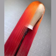 Peruvian Hair Orange Red Ombre Color Lace Front Wig – Prosp Hair Shop Melanin Hairstyles, Cosmo School, Baddie Hair, Hair Orange, Hair Colorful, Color Wigs, Colourful Hair, Barbie Hair