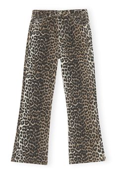 The BETZY jeans are a 90's silhouette in our new season printed denim, cut high-waisted with a perfectly cropped bootcut-leg. Check out the Betzy Cropped silhouette in other washes, part of our Denim Core collection. GANNI Betzy Cropped Jeans in Leopard | Women's Size 29 | Cotton/Elastane/Organic Cotton Ganni Leopard, Leopard Print Pants, Womens Denim, The Leopard, Tshirt Skirt, Printed Denim, Denim Design, Strap Tops, Flared Jeans