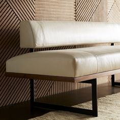 arteriors tuck bench ivory leather market Modern Banquette, Walnut Wood Color, Wall Bench, Lobby Seating, Bench With Back, Cozy Seats, Booth Seating, Arteriors Home, Banquette Seating