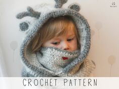 "Reindeer hood crochet pattern, Hoodie crochet pattern | RUDY Christmas hat This delightful crochet pattern allows you to create a cozy and extra warm reindeer hooded cowl, perfect for embracing the festive spirit. The Rudy reindeer snood features an inner cowl with a little red nose, making it an adorable accessory for the holiday season. With its easy crochet stitches, this hooded cowl pattern is accessible to crocheters of various skill levels. It's a fun and enjoyable project that allows you Crochet Baby Wrap, Hooded Cowl Crochet Pattern, Hooded Cowl Pattern, Poncho Au Crochet, Cowl Crochet Pattern, Cowl Crochet, Hooded Cowl, Easy Crochet Stitches, Crochet Poncho Patterns