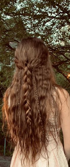 braids fishtail beach waves dance hair long hair Hippie Hair, Hozier, Dream Hair, Pretty Hairstyles, Summer Hairstyles