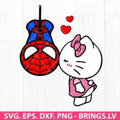 hello kitty and spiderman svg cut file