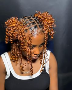 Copper Passion Twists, Ginger Cornrows, Double Space Buns, Knotless Styles, Short Hair Twist Styles, Island Twist, Fav Hairstyles, College Hairstyles, Lemonade Braids Hairstyles