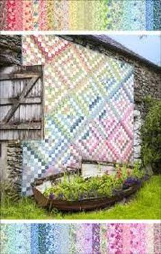 Kit includes book and fabrics needed for the top. Backing and binding are not included. Irish Chain Quilt, Gray Sky, Log Cabin Quilts, Colorful Quilts, Book Quilt, Online Pattern, In The Beginning, Quilting Ideas, Quilt Kit