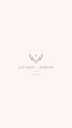 the wedding logo is shown in black and white, with an olive branch on it