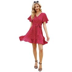 ?? [HIGH-QUALITY FABRIC] - Wrap Dresses for Women are made of 95%Rayon 5%Spandex, which is Comfy to Wear, Soft, Skin-friendly, Breathable, Opaque, Lightweight, and Slightly Stretchy. Summer Faux Wrap Dress for Women is Classic, Classy, Flowy, Swing, Mini, Graceful, and Beautiful, which Supplies You with a Cool and Cozy Wearing Experience, it's a Must-Have Women's Summer Dress in your Wardrobe. ?? [STYLISH DESIGN] - Polka Dot Dress for Women, Faux Wrap V Neck, Forms the Attractive Frame for Neck Casual Red Dresses, Wedding Guest Mini Dress, Red Dresses For Women, Red Dress Casual, Summer Wraps, Cozy Dress, Red Dress Women, Wrap Dresses, Red Dresses