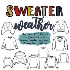 the sweater weatherr pattern is shown in black and white