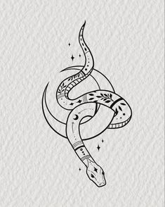 Snake lineart with moon tattoo design Pair Tattoos, Tattoo Sonne, Small Snake Tattoo, Partner Tattoos, Small Matching Tattoos