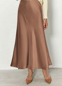 Get ready to elevate your summer wardrobe with our stunning Summer Satin A Line Maxi Skirt! Made from luxurious satin fabric, this skirt is lightweight and flowy, perfect for warm weather. The A-line silhouette creates a flattering shape, while the maxi length adds a touch of sophistication. Look and feel your best all season long with this must-have piece. 100% Polyester﻿ Comfortable to Wear. Super stretch, lightweight, breathable and comfortable. Spring Silk A-line Maxi Skirt, Chic A-line Satin Skirt, Chic Satin A-line Skirt, Chic A-line Maxi Skirt In Solid Color, Silk A-line Flowy Skirt, Elegant A-line Satin Maxi Skirt, Flowy Elegant Rayon Skirt, Satin A-line Flowy Skirt, Chic Pleated Satin Skirt