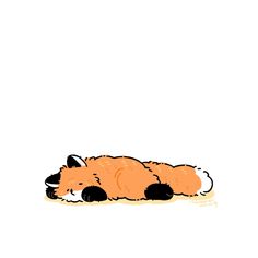 a drawing of a sleeping fox on the ground