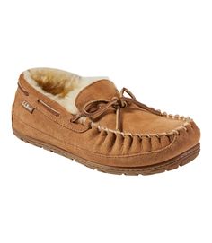 Women's Wicked Good Camp Moccasins | Slippers at L.L.Bean Winter Brown Moccasins With Rubber Sole, Comfortable Brown Winter Moccasins, Comfortable Slip-on Winter Moccasins, Comfortable Fall Slip-on Moccasins, Comfortable Slip-on Moccasins For Fall, Comfortable Winter Slip-on Moccasins, Fall Moccasins With Rubber Sole, Winter Sheepskin Moccasins With Round Toe, Winter Suede Moccasins With Rubber Sole