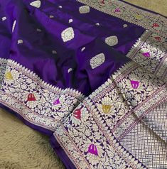 This is a very beautiful pure banarasi kataan silk handloom saree . Cutwork weave , pure silk and rich pallu design . Saree length - 5.5 mtr. Blouse - 1 mtr.  Dry clean only . Please note - color may be vary a little due to sunlight and photography . Please message us after purchasing in case you want fall and Pico done it not . No extra charges for fall and Pico but inform us . Blouse stitching is also available . Traditional Drape Saree For Diwali, Zari-weaved Saree Traditional Wear For Gift, Traditional Banarasi Silk Dupatta As Gift, Festive Zari Weaving Saree As Gift, Traditional Drape Saree With Pallu As A Gift, Traditional Banarasi Silk Dupatta For Gift, Festive Saree With Zari Weaving As Gift, Traditional Zari Weaving Dupatta, Festive Saree With Zari Weaving For Gift