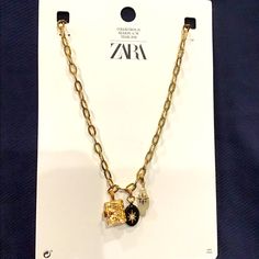 Zara Gold Chain Necklace With Mother Of Pearl Hand Charm Gold Zara Necklace For Gift, Zara Gold Necklace Gift, Gold Zara Necklace, Zara Metal Jewelry For Gifts, Chic Charm Necklaces With Chain For Gifts, Chic Charm Necklace With Chain As A Gift, Chic Charm Necklaces As Gift, Chic Charm Necklaces For Gifts, Chic Long Chain Charm Necklace