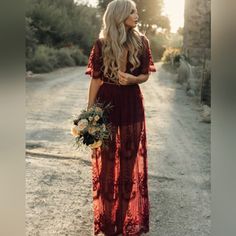 Material:Floral Lace Maxi Dress Is Made Of Soft And Comfortable Lace.Skin-Friendly,Breathe Freely,Comfortable To Wear. Features:This Beautiful Bohemian Maxi Dress Overlays A Romper Lining.V-Neck,Short Sleeve,Hidden Zipper Closure,Slits On Both Sides,Sheer Back,High Wasit,Scalloped Trim.You Will Be Sure To Stand Out In This Cute Flowy Romper Dress. Category:Womens Wedding Guest Dress/White Wedding Dress Romper/Beach Rompers For Women Summer/Romper Dress For Wedding Guest/Beach Wedding Guest Dress Semi Formal Mujer, Side Split Maxi Dress, Boho Mode, Long Romper, Split Maxi Dress, Boho Lace, Floral Outfit, Overlay Dress, Style Maxi Dress