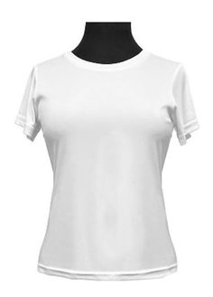 Sublimation T-Shirt ( 100% Polyester White) Ladies Tee * Ultra Soft Feeling * Ladies fit * Great for sublimation * Weight 160g /5.7oz * Double stitch on sleeves, bottom seam and neck * Tagless * Medium center back length 27" * Available Sizes S- 2XL White Moisture-wicking Short Sleeve T-shirt, Sporty Stretch T-shirt Pre-shrunk, Sporty Stretch Pre-shrunk T-shirt, White Short Sleeve Sublimation Design Shirt, Sports Tops With Sublimation Print And Short Sleeves, Stretch Sports Top With Sublimation Print, White Moisture-wicking Crew Neck T-shirt, White Stretch Basic Short Sleeve Top, Pre-shrunk Stretch Sports T-shirt