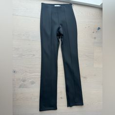 Nwt Never Worn Black Pants, Sleek Fabric Sleek Stretch Dress Pants For Evening, Sleek Straight Dress Pants For Night Out, Sleek Stretch Evening Dress Pants, Sleek Stretch Black Dress Pants, Sleek Black Stretch Dress Pants, Sleek Fitted Dress Pants For Party, Black Straight Leg Pantsuit For Evening, Black Straight Leg Evening Pantsuit, Black Pantsuit With Straight Leg For Evening