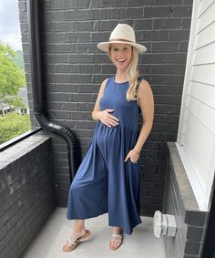 For the cool mom, our new Wila jumpsuit is a whole vibe. It will become your go-to for staying stylish from summer into fall. Features cropped wide legs and pockets Color: Blue 50% Vicose, 46% Cotton, 4% Spandex Maternity, Postpartum & Nursing-Friendly Size Chart Questions? Use the chat icon to connect with a stylist! Casual Blue Wide Leg Jumpsuits And Rompers, Casual Blue Wide-leg Jumpsuits And Rompers, Relaxed Fit Wide Leg Jumpsuit For Day Out, Blue Jumpsuits And Rompers With Side Pockets For Spring, Spring Blue Jumpsuits And Rompers With Side Pockets, Casual Maxi-length Relaxed Fit Jumpsuits And Rompers, Casual Relaxed Fit Maxi Jumpsuits And Rompers, Wide Leg Jumpsuits And Rompers With Pockets For Vacation, Chic Jumpsuits And Rompers With Side Pockets For Spring