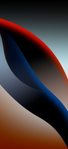 an abstract painting with red, white and blue curves in the center on a black background