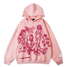 Cotton hoodie, tonal stitching, quality screen printing, relaxed fit, elastic hem and cuffs. Composition - 100% Premium Poly/Cotton Blend Sizing: US/EU Regular Fit Model: 174cm/55kg 5'7/121lbs wearing size XL Retro Hoodies, Estilo Harajuku, Hoodie Cartoon, Women Streetwear, Womens Sweatshirts Hoods, Y2k Hoodie, Anime Hoodie, Streetwear Y2k, Oversized Jacket