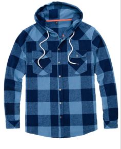 10. 6oz Casual Hooded Flannel Shirt For Winter, Hooded Plaid Cotton Flannel Shirt, Plaid Cotton Hooded Jacket For Fall, Casual Plaid Hooded Flannel Shirt, Casual Plaid Hooded Jacket With Pockets, Cozy Cotton Hooded Jacket With Adjustable Hood, Casual Blue Flannel Shirt For Outdoor, Casual Cotton Flannel Shirt For Outdoor, Outdoor Cotton Tops With Double-lined Hood