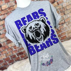 a t - shirt with the words bears on it and a bear's head