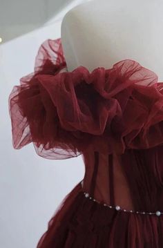 Wine Red Tulle Sequins Long Off Shoulder Party Dress Elegant Christmas Tulle Tutu Dress, Elegant Christmas Tulle Dress, Elegant Christmas Tutu Dress In Tulle, Holiday Party Tulle Dress, Elegant Tulle Evening Dress For Costume Party, Prom Tulle Tutu Dress For Party Season, Tulle Tutu Dress For Prom And Party Season, Ruffled Tutu Dress For Prom Season, Burgundy Tulle Dress For Prom Season