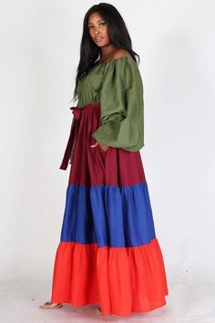 Color Block Maxi Dress 1 piece Dress w/pockets Colors: Black Multi, Green Multi Sizes: S (4/6), M (8/10), L (12/14), 1X (16/18), 2X (20/22), 3X (24/26) Multicolor Midi Length Dresses With Pockets, Multicolor Midi Dress With Pockets, Multicolor Cotton Dresses With Pockets, Casual Multicolor Dress With Pockets, Green Cotton Dresses With Side Pockets, Multicolor Long Sleeve Dresses With Pockets, Red Maxi Dresses With Pockets, Fall Cotton Dresses With Side Pockets, Fall Multicolor Dresses With Pockets