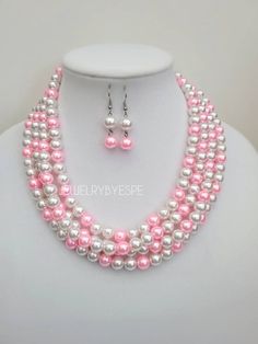 Pearl Layered Necklace, Chunky Pearl Necklace, Pink Pearl Necklace, Chunky Pearls, Layered Necklace Set, Purple Necklace, Pink Necklace, Statement Necklaces, Necklaces For Women