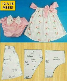 Baby Born Kleidung, Toddler Dress Patterns, Kids Clothes Patterns, Baby Frock Pattern, Sewing Kids Clothes, Girls Dress Sewing Patterns, Baby Dress Design