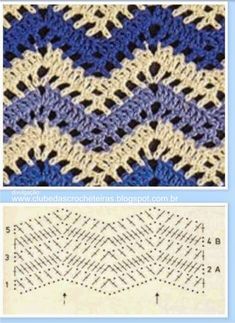 two pictures with different patterns on them, one is blue and the other is white