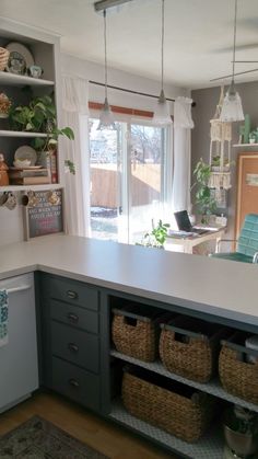 the kitchen is clean and ready to be used for cooking, baking, or eating