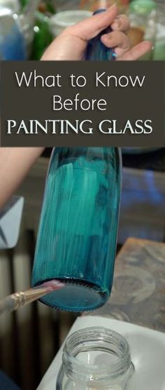 pIf you would like to paint glass. whether its glassware. a window. a vase or a jar there are a few things to know ask yourself before you start. Will the piece be for decorative purposes or will it be exposed to heat or wear and tear? The answer /p Painting Glass Jars, Wine Craft, Altered Bottles, Painted Wine Glasses, Diy Wine