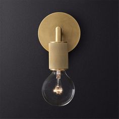 the light bulb is attached to the wall