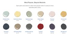 the most popular paint colors for interior walls and floors, according to their actual color palettes