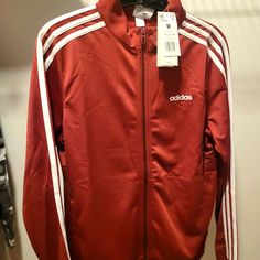 Maroon Adidas Full Zip Up Jacket. Size Medium. Brand New With Tags. Nice Jacket, Just Not My Color. Adidas Cotton Track Jacket For Fall, Casual Red Cotton Track Jacket, Red Cotton Casual Track Jacket, Red Cotton Track Jacket For Fall, Adidas Casual Red Track Jacket, Casual Red Winter Track Jacket, Red Long Sleeve Track Jacket For Spring, Red Long Sleeve Spring Track Jacket, Adidas Casual Fall Outerwear