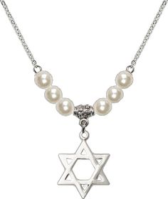 Elegant Silver Star Of David Necklace, Formal Silver Star Of David Necklace, Silver Star Of David Necklace For Formal Occasions, Star-shaped Silver Pearl Jewelry, Silver Star-shaped Pearl Jewelry, Silver Star Necklace For Formal Occasions, Silver Star-shaped Necklace For Formal Occasions, Layered Cross Necklace, Anthropologie Necklace