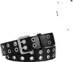 Black Punk Belt With Rivets, Trendy Black Belts With Rivets, Double Grommet Belt, Grommet Belt, Branded Belts, Studded Belt, Faux Leather Belts, Studded Leather, Black Belt