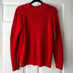 New- No Tag Great Quality Sweater, Functional Zipper On The Back For Styling. For More Details Or Pictures Comment Below H&m Red Sweater, Red H, Hm Sweater, Picture Comments, Colorful Sweaters, Rust, Scoop Neck, H&m, Sweaters For Women