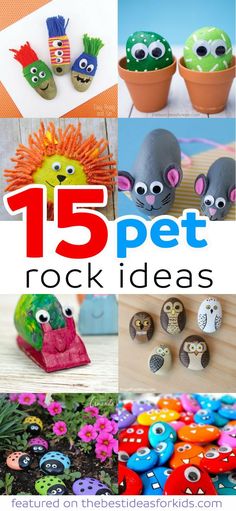 15 pet rock crafts and activities for kids to make with rocks, clay or paper machs