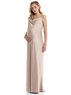 Cowl-Neck Tie-Strap Maternity Slip Bridesmaid Dress | The Dessy Group Elegant Sleeveless Maternity Dress For Wedding, Elegant Sleeveless Maternity Bridesmaid Dress, Elegant Sleeveless Maternity Dress, Slip Bridesmaids Dresses, Bias Slip Dress, Maternity Bridesmaid Dresses, Celebrate Life, Maternity Dress, Maternity Fashion